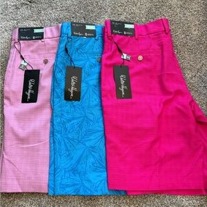 Walter Hagen Pink, Blue, and Fuchsia Golf Shorts Men’s 34” 10” inseam New